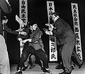 Image 16Otoya Yamaguchi preparing to stab Inejiro Asanuma a second time (from History of Tokyo)