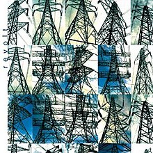 A collage of shots of electric pylons
