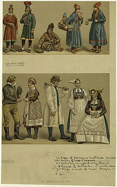 Scandinavian bride (bottom right) in 1876.