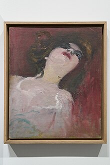 eune femme tête renversée (Young woman with her head thrown back). 1920, Oil on canvas board.