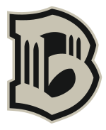 The letter B, stylized to resemble the arches of the Brooklyn Bridge