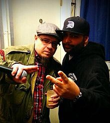 Crypt (right) pictured with Vinnie Paz (left), 2014.