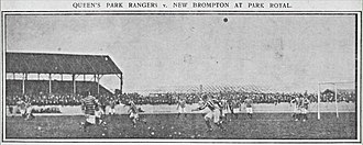 Football match between Queens Park Rangers and New Brompton