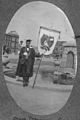 Graduate with a banner of the TUC in 1928