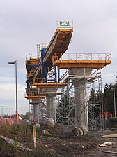 Elevated guideway construction at YVR, November 18, 2006, end view