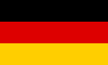 The flag of Germany, a simple horizontal triband.