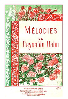 Cover of volume of music, decorated with drawings of red roses
