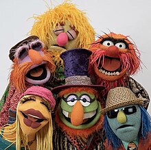 The six members of The Electric Mayhem (top, left to right); Floyd, Lips, Animal, (bottom, left to right) Janice, Dr. Teeth, Zoot.