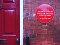 Plaque on the house in Sneinton in which Booth was born on 10 April 1829