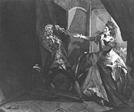 Henry Fuseli's 1766 depiction of Garrick and Mrs. Pritchard, with the daggers.[108]