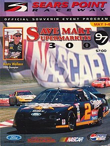 The 1997 Save Mart Supermarkets 300 program cover, featuring Rusty Wallace.