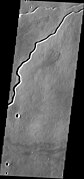 Ituxi Vallis, as seen by THEMIS. Ituxi Vallis is a lava channel that lies east of Elysium Mons.
