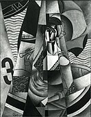 Jean Metzinger, 1913, En Canot (Im Boot), oil on canvas, 146 x 114 cm (57.5 in × 44.9 in), possibly destroyed by the Nazi regime after the Degenerate art exhibitions of 1937 and 1938