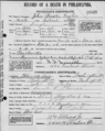 John Baxter Taylor's death certificate.