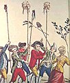 Drawing of the French Revolution: "Aristocratic Heads on Pikes"