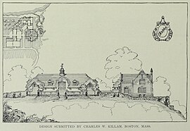 Killam's farmhouse sketch for a competition in The Brickbuilder magazine