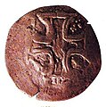 Billon coin depicting a Latin cross