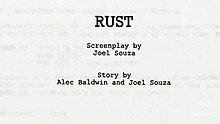 title page of a screenplay entitled "RUST"