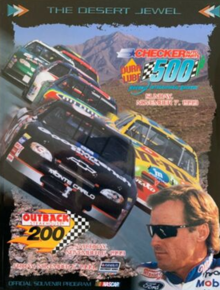 The 1999 Checker Auto Parts/Dura Lube 500k program cover.