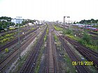 Regensburg railroad yards, looking east (from Kumpfmühler Str. overpass) (2006)