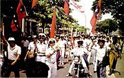 Burma Navy personnel demonstrating