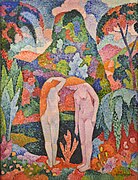 Jean Metzinger, c.1905, Baigneuses, Deux nus dans un jardin exotique (Two Nudes in an Exotic Landscape), Colección Carmen Thyssen-Bornemisza