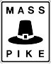 Massachusetts Turnpike marker