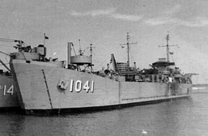 USS Montgomery County (LST-1041) moored at Little Creek Amphibious Base, Virginia, 1951