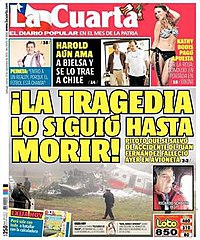 Front page of La Cuarta's 10 September 2013 edition.