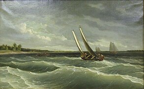 boats navigating the waves, ca 1828 in the collection at The Mariners' Museum