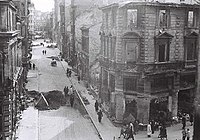 Destruction in Sofia in 1944 after the bombing as photographed by Tsanko Lavrenov