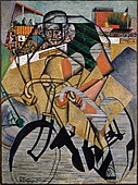 Jean Metzinger, At the Cycle-Race Track (Au Vélodrome), 1912, oil and sand on canvas, 130.4 x 97.1 cm, Peggy Guggenheim Collection, Venice
