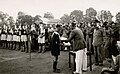 Maharajah of Baroda presenting shield at RAF Camp Baroda in January 1946.
