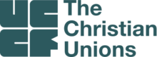 The logo of UCCF, with orange text on a white background saying "UCCF: The Christian Unions"
