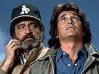 Victor French and Michael Landon