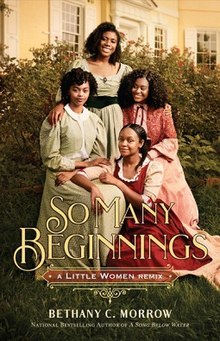 The cover depicts four African American girls outside of a Colonial-style house, wearing dresses in the style of the 1860s. They are posed together smiling