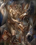 Jean Metzinger, 1911–1912, La Femme au Cheval (Woman with a horse), oil on canvas, 162 x 130 cm, National Gallery of Denmark. Provenance: Jacques Nayral, Niels Bohr – Cubism