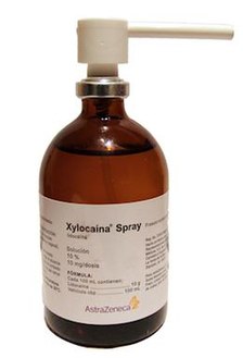 Topical lidocaine spray